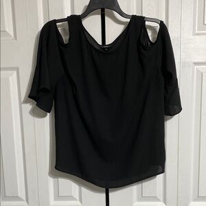 Massimo Black Flutter bell Sleeve Blouse top shirt size XL